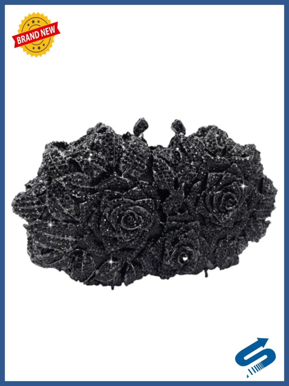 Crystal Evening Clutch Handmade Rhinestone Mini Floral Party Bag